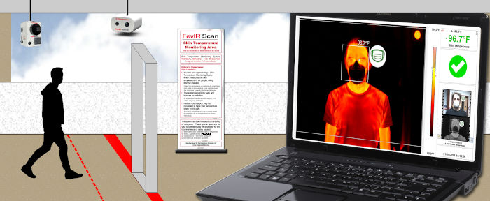 skin temperature measurement system for mass screening